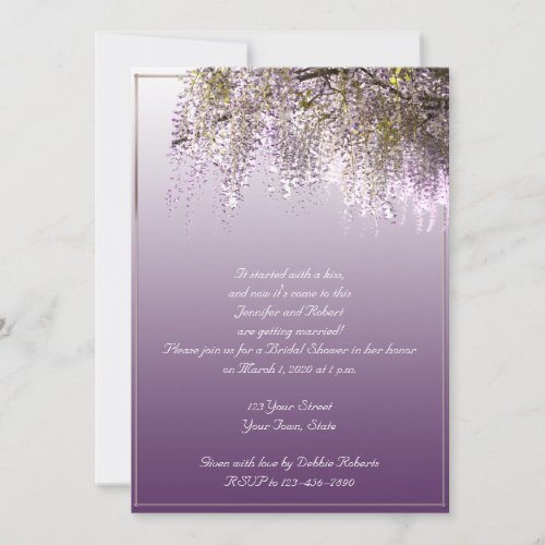 Wisteria Flower Lavender Bridal Shower Invitation