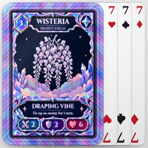 Wisteria Flower, Rainbow Foil Art Poker Cards