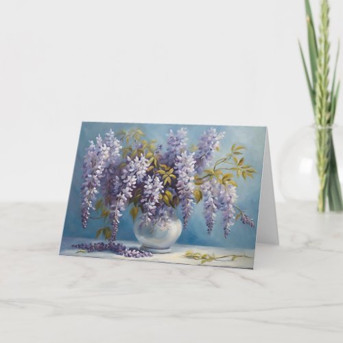 Wisteria Flowers Bouquet  Card