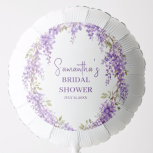 Wisteria flowers Purple Watercolor Bridal Shower Balloon