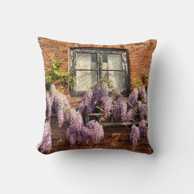 WISTERIA FLOWERS  THROW PILLOW (Front)