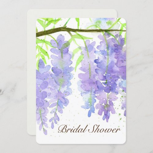 Wisteria Flowers Watercolor Flowers Bridal Shower Invitation