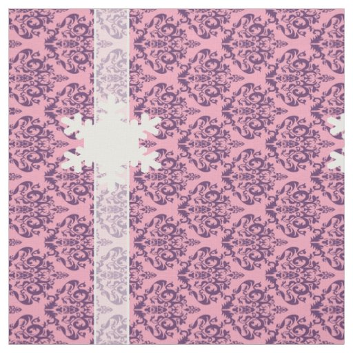 Wisteria Frosted Orchid Damask with Snowflake Fabric