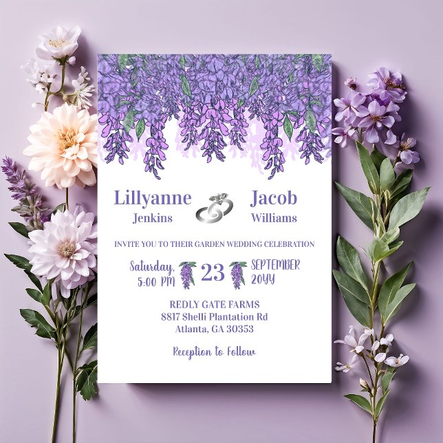 Wisteria Garden Celebration Wedding Invitation (Creator Uploaded)