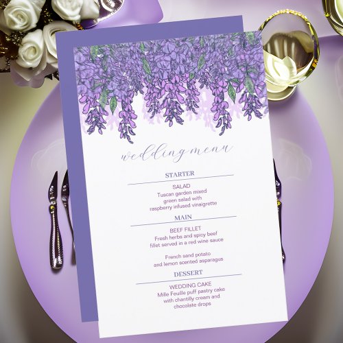 Wisteria Garden Romance Purple Wedding Menu