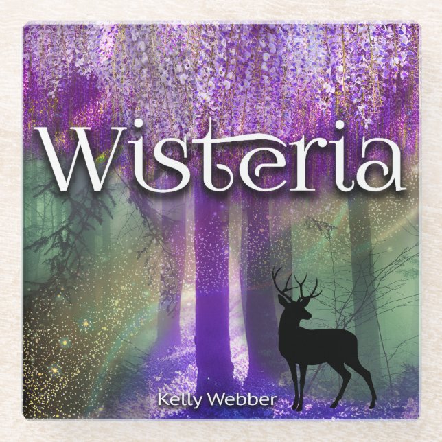 wisteria glass coaster (Front)