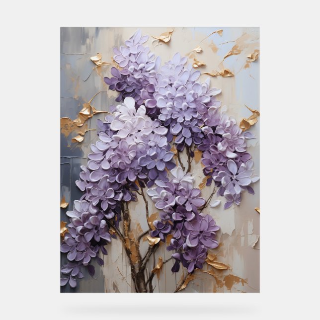 Wisteria - Impasto Floral Acrylic Sign (Front)