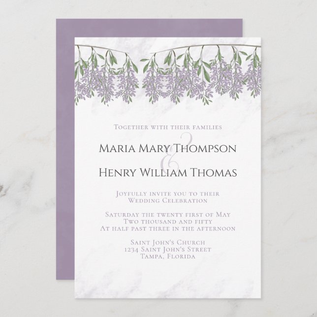 wisteria invitation (Front/Back)