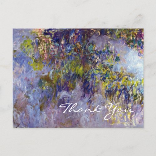 Wisteria left by Claudet Monet Thank You Postcard