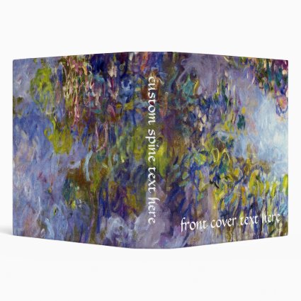 Wisteria (left) by Claudet Monet, Vintage Flowers Binder