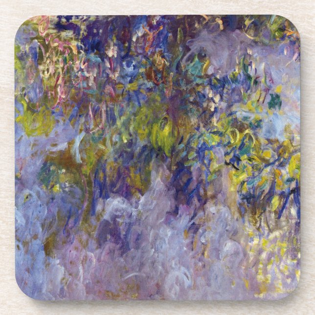 Wisteria (left half) by Claude Monet Beverage Coaster (Front)