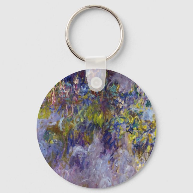 Wisteria (left half) by Claude Monet Keychain (Front)