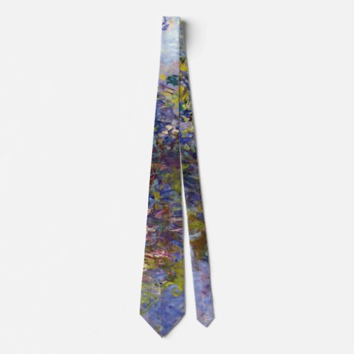 Wisteria left half by Claude Monet Neck Tie