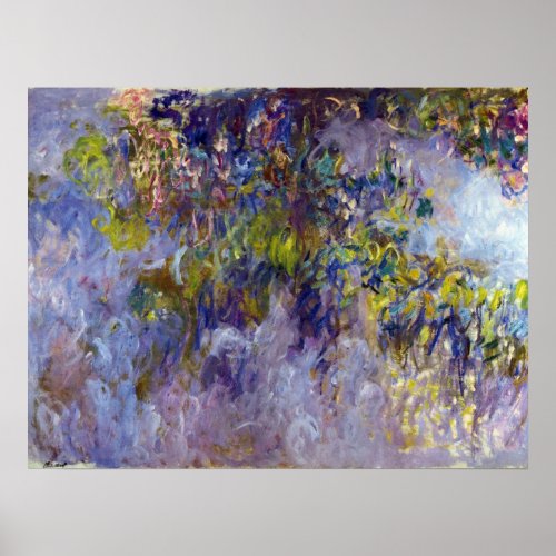 Wisteria left half by Claude Monet Poster