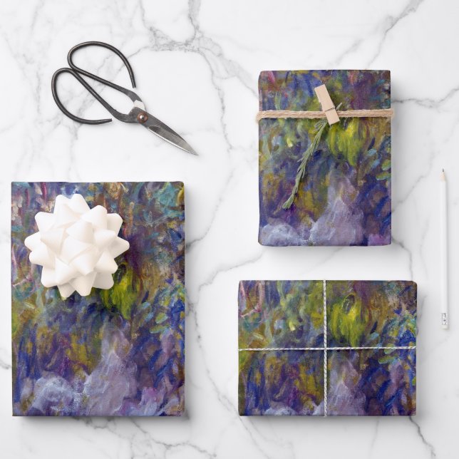 Wisteria (left half) by Claude Monet Wrapping Paper Sheets (Front)
