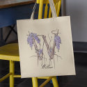 Wisteria Letter 'W' Floral Monogram Custom Name