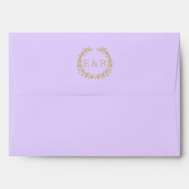 Wisteria Lilac Pastel Lavender Orchid Wreath/Sprig Envelope (Back (Top Flap))
