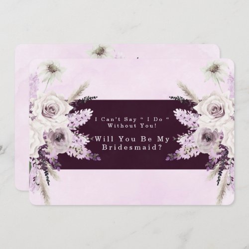 Wisteria Lilac Roses Will You Be My Bridesmaid Invitation