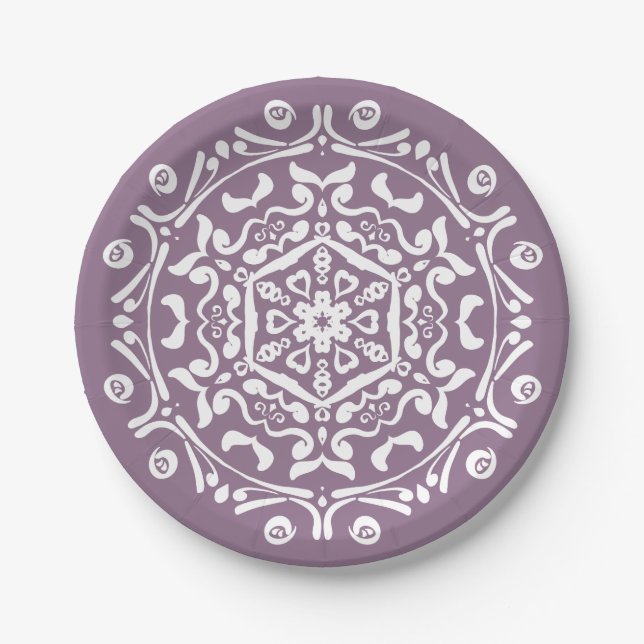 Wisteria Mandala Paper Plates (Front)