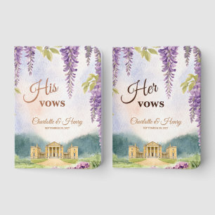 Wisteria Manor Garden Personalized Wedding Foil Vow Books
