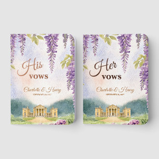 Wisteria Manor Garden Personalized Wedding Foil Vow Books
