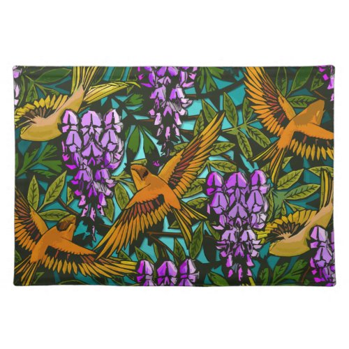 Wisteria n Birds Cloth Placemat Placemat