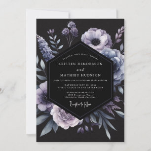 Wisteria Noir Bloom Wedding Invitation