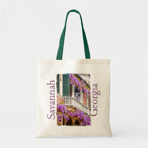 Wisteria on a Vintage Southern  Home in Savannah Tote Bag
