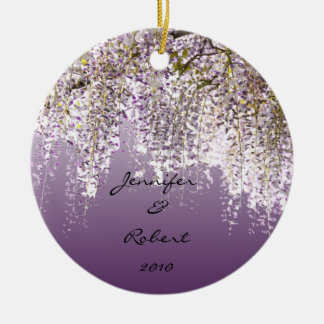 Wisteria on Lavender Ceramic Ornament