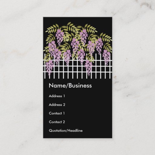 Customizable Wisteria on the Fence Business Card