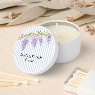 Wisteria Painting Nautical Stripe Wedding Mini Candle Favors