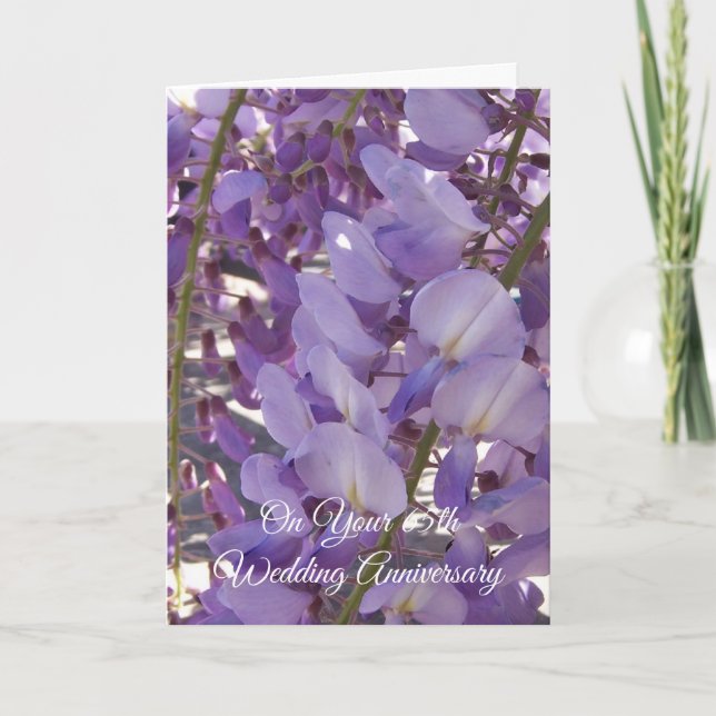 Wisteria Personalised 65th Wedding Anniversary Card (Front)