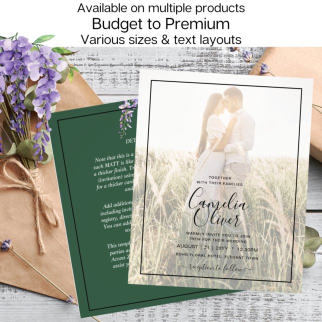 WISTERIA PHOTO Overlay Green Wedding Invite  Flyer (Creator Uploaded)