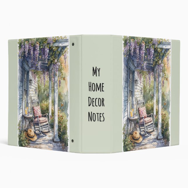Wisteria Porch Rocking Chair Scene 3 Ring Binder (Background)