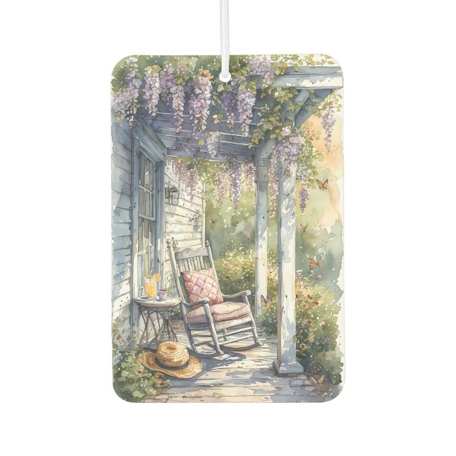 Wisteria Porch Rocking Chair Scene Air Freshener (Front)