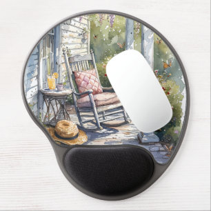 Wisteria Porch Rocking Chair Scene Gel Mouse Pad