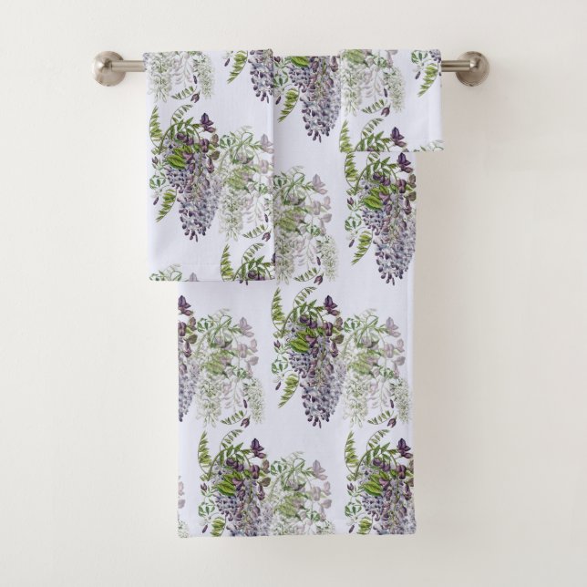 Wisteria Profusion Color Customize Bath Towel Set (Insitu)