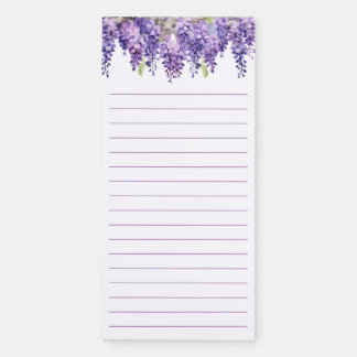 Wisteria Purple Floral Magnetic Notepad