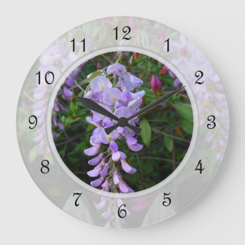 Wisteria Purple Flowering Vine Large Clock