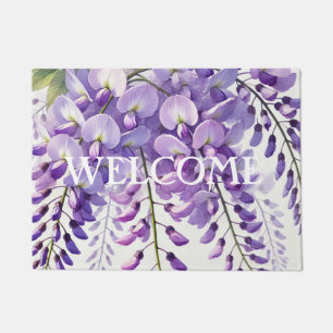 Wisteria Purple Flowers Floral Nature Doormat