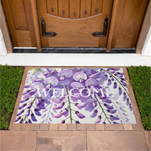 Wisteria Purple Flowers Floral Nature Doormat