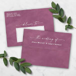 Wisteria Purple Watercolor 5x7 Wedding Invitation Envelope<br><div class="desc">Watercolor in Wisteria Purple A7 5x7 inch Wedding Envelopes (other sizes to choose from). This modern wedding envelope design has a beautiful watercolor texture, and bold colors that are perfect for summer. Shown in the Wisteria Purple colorway. With a gorgeous signature script font with tails, the ethereal watercolor wedding collection...</div>