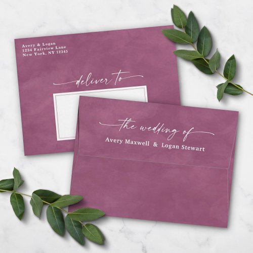 Wisteria Purple Watercolor 5x7 Wedding Invitation Envelope