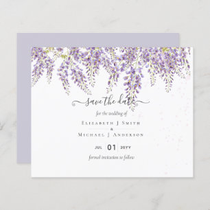Wisteria Purple Wedding Save Dates BUDGET