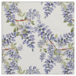 Wisteria repeat pattern linen fabric