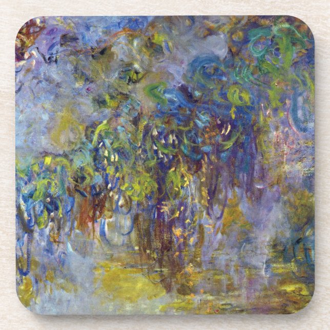 Wisteria (right half) by Claude Monet Beverage Coaster (Front)
