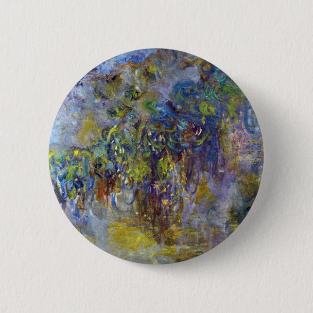 Wisteria (right half) by Claude Monet Button (Front)