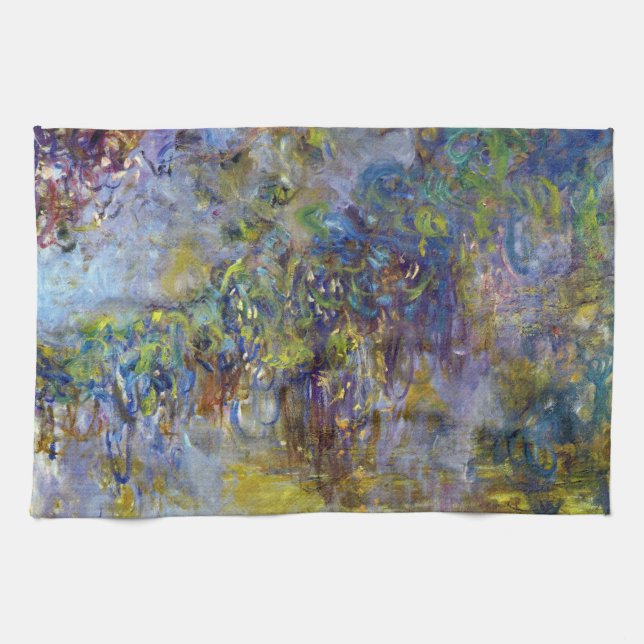 Wisteria (right half) by Claude Monet Kitchen Towel (Horizontal)