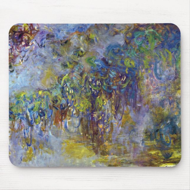 Wisteria (right half) by Claude Monet Mouse Pad (Front)