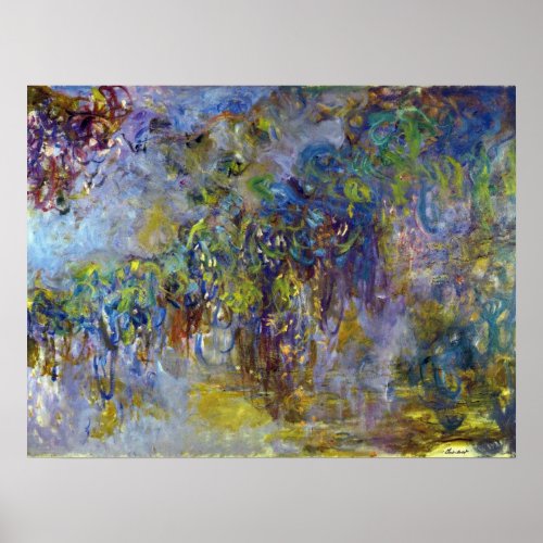 Wisteria right half by Claude Monet Poster